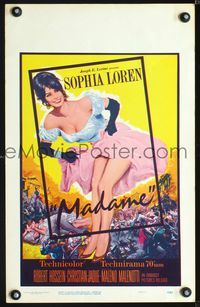 2a140 MADAME SANS GENE window card R63 wonderful art of super sexy Sophia Loren in low-cut dress!