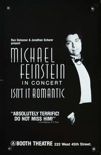 2a143 MICHAEL FEINSTEIN IN CONCERT: ISN'T IT ROMANTIC stage play WC '88 Broadway, portrait in tux!