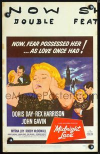 2a144 MIDNIGHT LACE WC '60 fear possessed Doris Day as love once had, Rex Harrison, John Gavin
