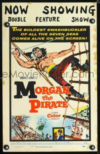 2a147 MORGAN THE PIRATE WC '61 Morgan il pirate, great close up art of barechested Steve Reeves!
