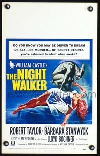 2a155 NIGHT WALKER WC '65 William Castle, cool sexy girl & monster horror art by Reynold Brown!