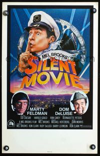 2a187 SILENT MOVIE window card poster '76 Mel Brooks, Marty Feldman, Dom DeLuise, John Alvin art!