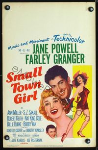 2a191 SMALL TOWN GIRL window card '53 Jane Powell, Farley Granger, super sexy Ann Miller's legs!