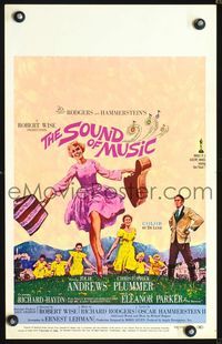 2a195 SOUND OF MUSIC window card poster '65 classic artwork of Julie Andrews by Howard Terpning!