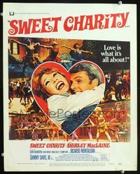 2a202 SWEET CHARITY window card movie poster '69 Bob Fosse musical starring Shirley MacLaine!