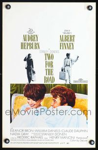 2a212 TWO FOR THE ROAD WC '67 different art of Audrey Hepburn & Albert Finney, Stanley Donen