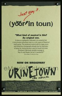2a216 URINETOWN stage play WC '01 David Beach, John Rando, what kind of Broadway musical is this?
