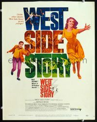 2a221 WEST SIDE STORY window card R68 Robert Wise & Jerome Robbins classic musical, Natalie Wood