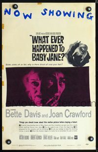 2a224 WHAT EVER HAPPENED TO BABY JANE? WC '62 Robert Aldrich, scariest Bette Davis & Joan Crawford!
