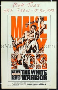 2a225 WHITE WARRIOR WC '61 Agi Murad il diavolo bianco, cool art of chained Steve Hercules Reeves!