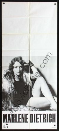 2b040 MARLENE DIETRICH French door panel poster '70s super sexy portrait with cool feather boa!