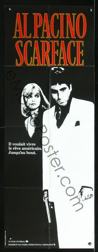2b043 SCARFACE French door panel '83 Michelle Pfeiffer with full-length Al Pacino as Tony Montana!