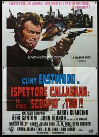 2b096 DIRTY HARRY Italian 2panel R70s different art of Clint Eastwood shooting gun by Renato Casaro!