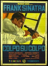 2b151 NAKED RUNNER Italian two-panel '67 cool Frank Sinatra sniper artwork by Giuliano Nistri!