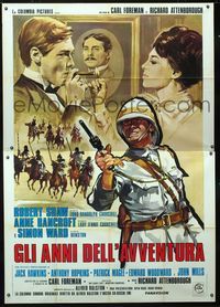 2b204 YOUNG WINSTON Italian 2p '72 cool different art of Anne Bancroft & Robert Shaw as Churchill!