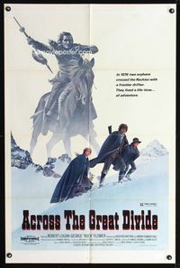 2c041 ACROSS THE GREAT DIVIDE one-sheet movie poster '77 Ralph McQuarrie Native American art!
