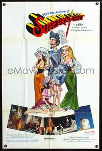 2c063 AMOROUS ADVENTURES OF DON QUIXOTE & SANCHO PANZA one-sheet '76 sexy cartoon art by L. Salk!