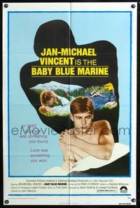 2c085 BABY BLUE MARINE style B 1sheet '76 naked sexy Jan-Michael Vincent & kissing Glynis O'Connor!