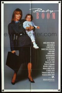2c086 BABY BOOM one-sheet '87 business woman Diane Keaton wants nothing to do with adorable baby!