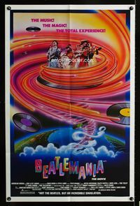 2c107 BEATLEMANIA 1sheet '81 great psychedelic artwork of The Beatles impersonators by Kim Passey!