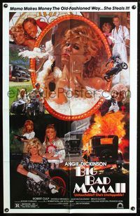 2c118 BIG BAD MAMA II one-sheet '87 Roger Corman, sexy naked Angie Dickinson in bath by John Solie!
