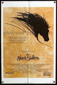 2c135 BLACK STALLION one-sheet movie poster '79 Carroll Ballard, great Thurston horse artwork!
