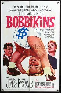 2c146 BOBBIKINS one-sheet movie poster '59 pretty Shirley Jones & diapered baby financial wizard!