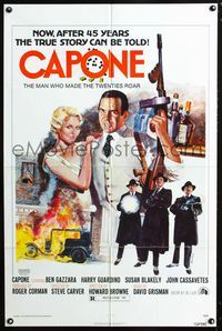 2c194 CAPONE one-sheet movie poster '75 art of gangsters Ben Gazzara & Harry Guardino by John Solie!