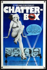 2c208 CHATTERBOX 1sheet '77 sex movie about a woman who has a hilarious way of expressing herself!