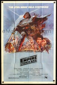 2c324 EMPIRE STRIKES BACK style B 1sheet '80 George Lucas sci-fi classic, cool artwork by Tom Jung!