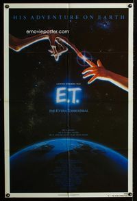 2c316 E.T. THE EXTRA TERRESTRIAL one-sheet poster '82 Steven Spielberg classic, John Alvin art!