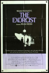 2c337 EXORCIST 1sheet '74 William Friedkin, Max Von Sydow, horror classic from William Peter Blatty!