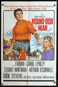 2c433 HOUND-DOG MAN one-sheet '59 Fabian starring in his first movie with pretty Carol Lynley!