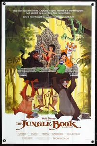 2c456 JUNGLE BOOK one-sheet poster R84 Walt Disney cartoon classic, great image of all characters!
