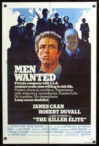 2c459 KILLER ELITE one-sheet movie poster '75 art of James Caan & Robert Duvall, Sam Peckinpah
