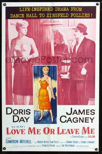 2c474 LOVE ME OR LEAVE ME 1sheet R62 different image of sexy half-dressed Doris Day & James Cagney!