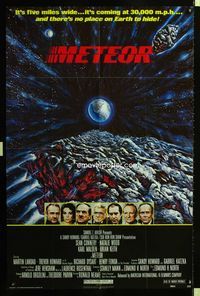 2c487 METEOR one-sheet movie poster '79 Sean Connery, Natalie Wood, cool artwork by T. Beaurais!