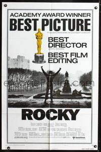 2c553 ROCKY AA style B 1sheet '77 boxing classic, best image of Sylvester Stallone in Philadelphia!
