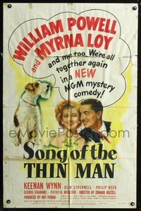 2c573 SONG OF THE THIN MAN one-sheet poster '47 William Powell, Myrna Loy, and Asta the dog too!