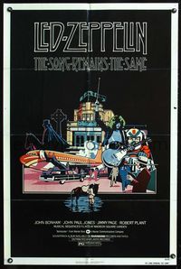 2c574 SONG REMAINS THE SAME one-sheet movie poster '76 Led Zeppelin, cool rock & roll art!