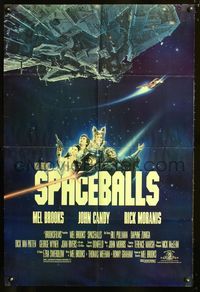 2c576 SPACEBALLS one-sheet '87 best Mel Brooks sci-fi Star Wars spoof, John Candy, Pullman, Moranis