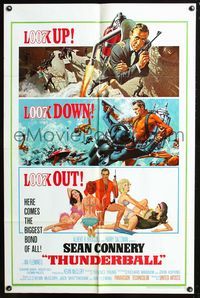 2c005 THUNDERBALL one-sheet poster '65 art of Sean Connery as James Bond 007 by Robert McGinnis!