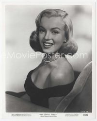 2d034 ASPHALT JUNGLE 8x10 '50 great smiling portrait of sexiest Marilyn Monroe in low-cut dress!