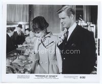 2d051 BREAKFAST AT TIFFANY'S 8.25x10 '61 Audrey Hepburn & George Peppard see jewelry at famed store