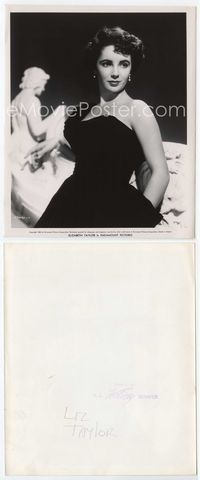 2d071 ELIZABETH TAYLOR 8.25x10 '50 super sexiest portrait in elegant black gown by Whitey Schafer!