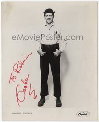2d088 GEORGE LINDSEY signed 8x10 movie still '60s by Goober, in Andy Griffith Show costume!