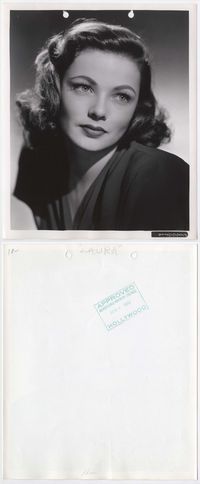 2d133 LAURA 8x10 movie still '44 great super close portrait of beautiful Gene Tierney!