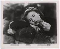 2d205 STROMBOLI 8.25x10 still '50 great close portrait of pensive Ingrid Bergman leaning on arm!