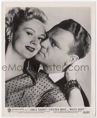 2d236 WHITE HEAT 8.25x10 '49 best romantic close up of suspicious James Cagney & Virginia Mayo!