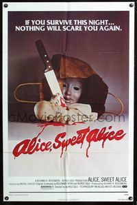 2e032 ALICE SWEET ALICE one-sheet poster '77 first Brooke Shields, disturbing knife-in-doll image!